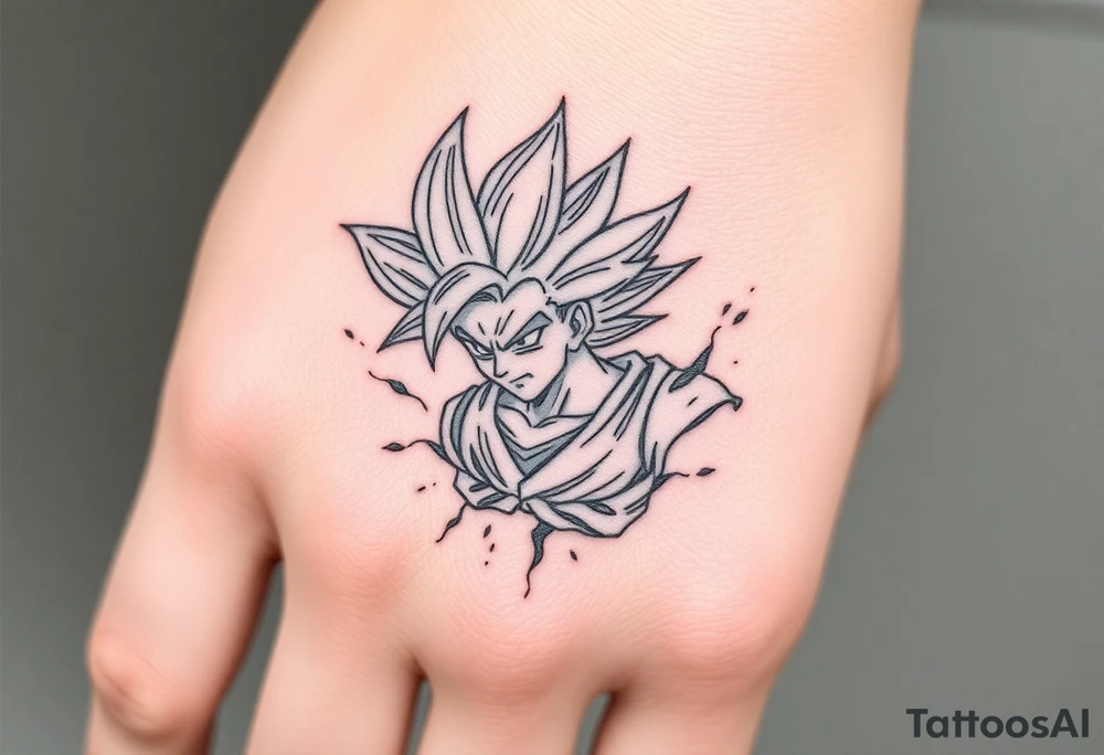 legendary dragonball z scene with energy aura and power effects tattoo idea