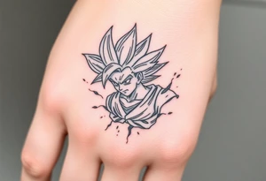 legendary dragonball z scene with energy aura and power effects tattoo idea
