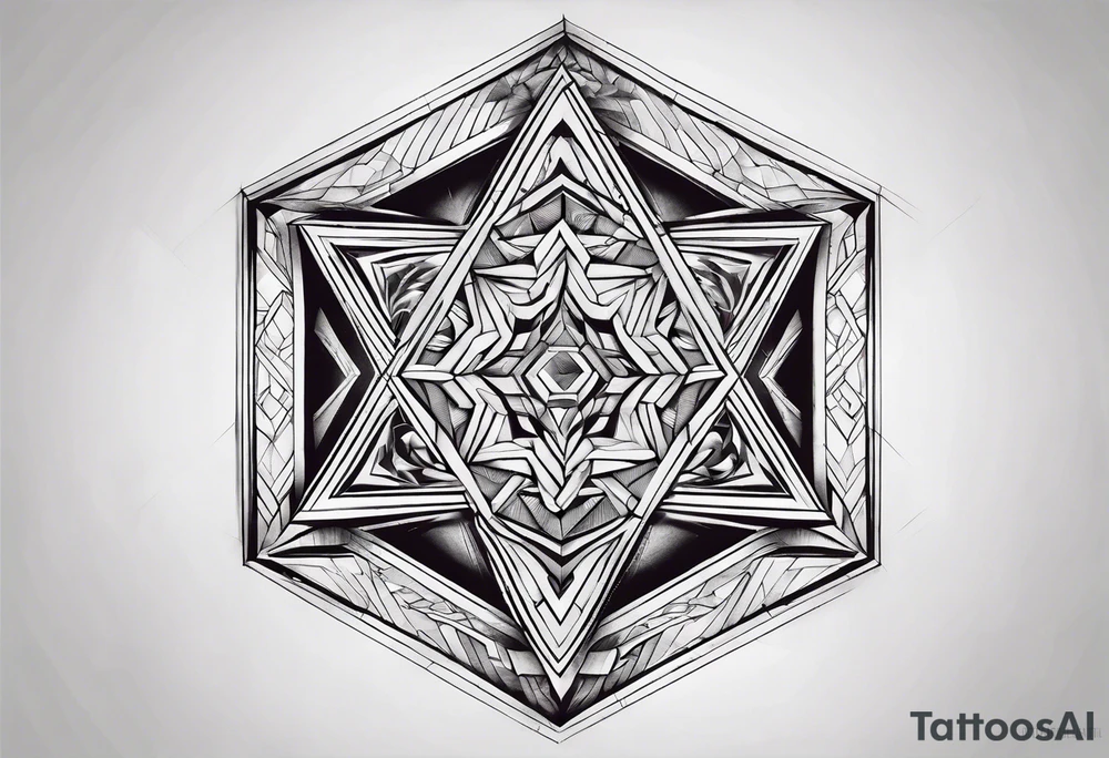chest geometric hexagon tattoo tattoo idea