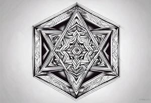 chest geometric hexagon tattoo tattoo idea