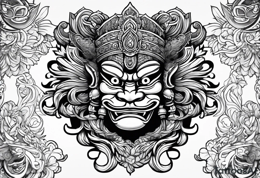 Balanise Barong side view tattoo idea