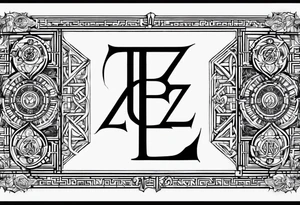 I want to get a tattoo with the letters corresponding to B and Z in the Enochian alphabet. I want the tattoo to mean something that protects me. tattoo idea