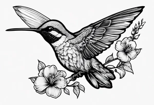 death in a shape of a humming bird tattoo idea