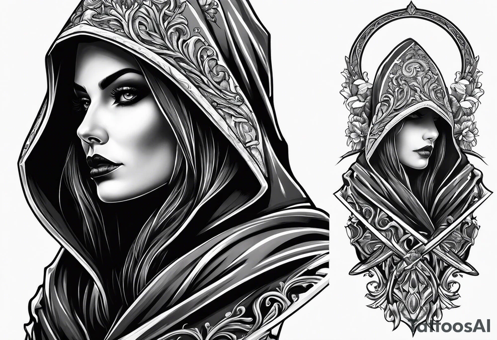 Female grim reaper tattoo idea