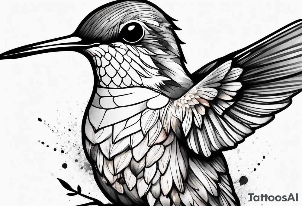 simple hummingbird tattoo idea