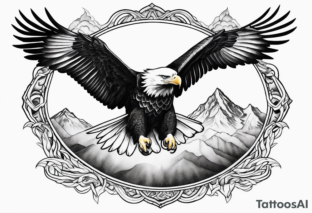 Flying 
Eagle in the sky tattoo idea
