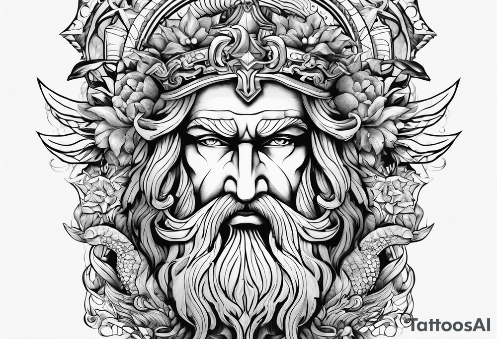POSEIDON, TRIDENTE Y GEMINIS tattoo idea