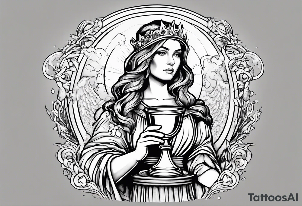 Saint Barbara
holding a chalice with lightning tattoo idea