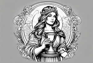 Saint Barbara
holding a chalice with lightning tattoo idea