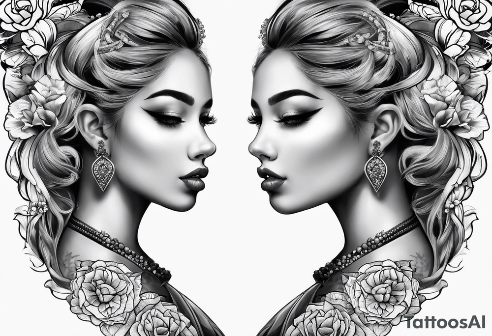 2 sets of twins tattoo idea