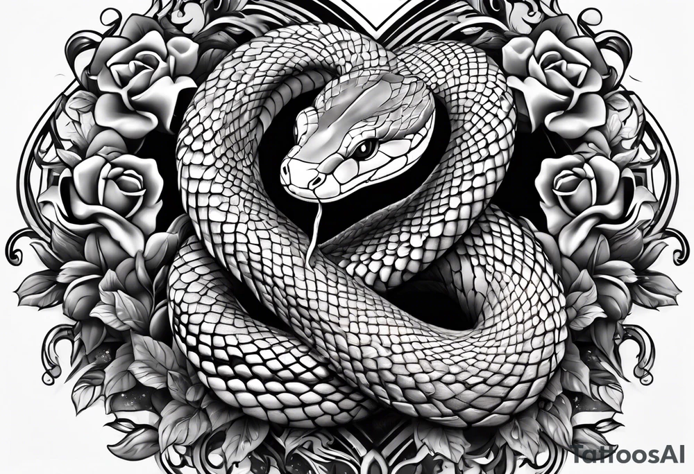 a snake wrapped around a heart tattoo idea