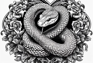 a snake wrapped around a heart tattoo idea