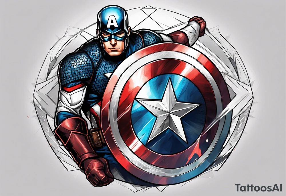 Tizona sword and Captain America Shield tattoo idea