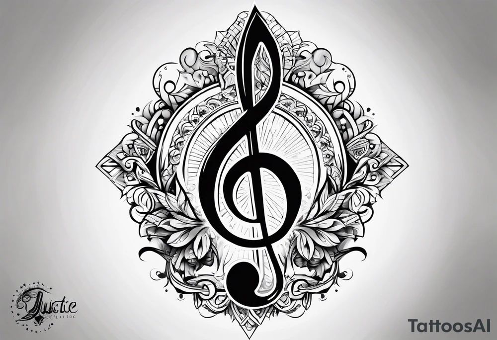 Clef de sol balance justice tattoo idea