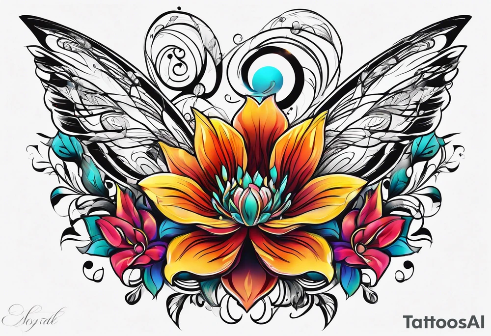 kwiat lotosu tattoo idea