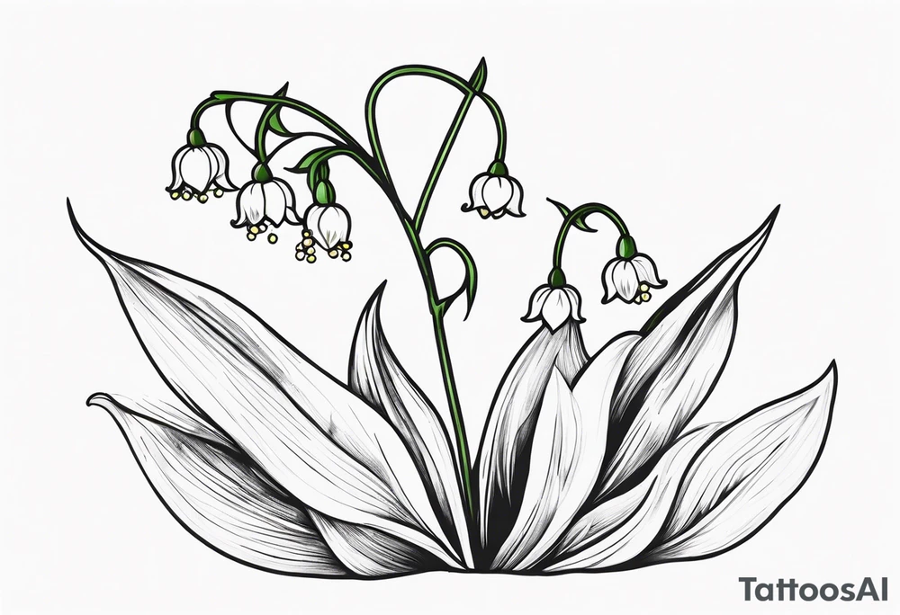 Neo traditional lily of the valley tattoo idea