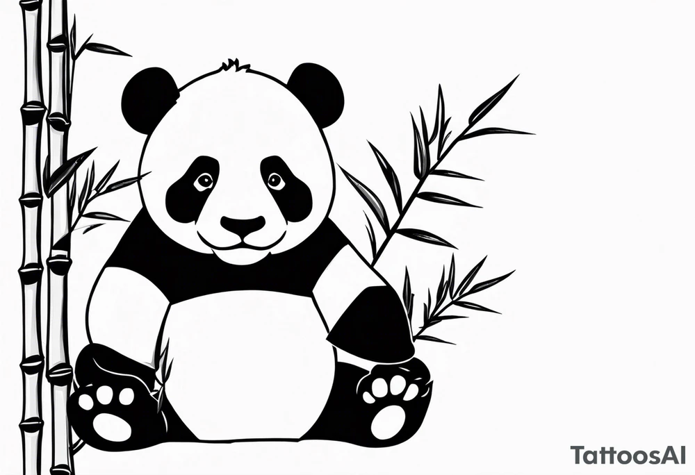 Panda & Bamboo tattoo idea