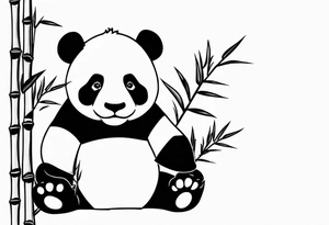 Panda & Bamboo tattoo idea