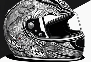 Race helmet with #2 and fishing and mom and dad tattoo idea