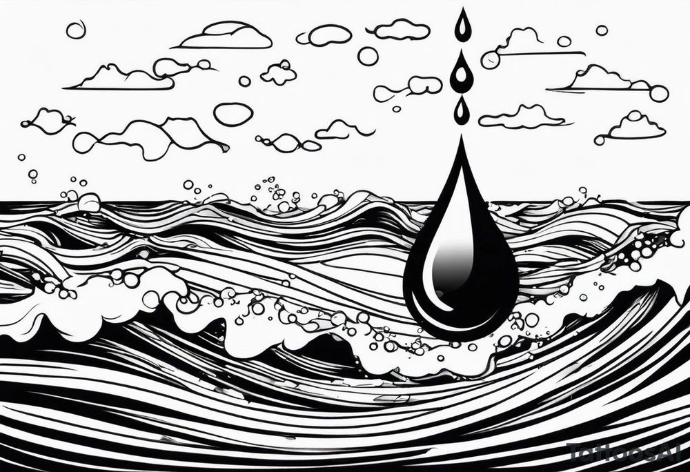 water drop falling into ocean tattoo idea
