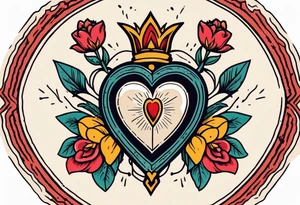 sacred heart vintage traditional tattoo simple sketch old school bold colors with banner christian
sympbol
flowers tattoo idea