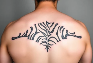 rib tattoo with tiger stripe camo pattern tattoo idea