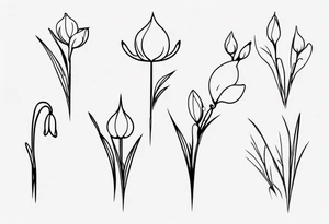 One line snow drop tattoo idea