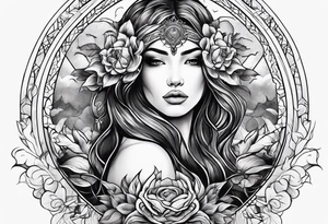 Resurrection Beautiful woman rising from her dead self to inner peace and self-love tattoo idea