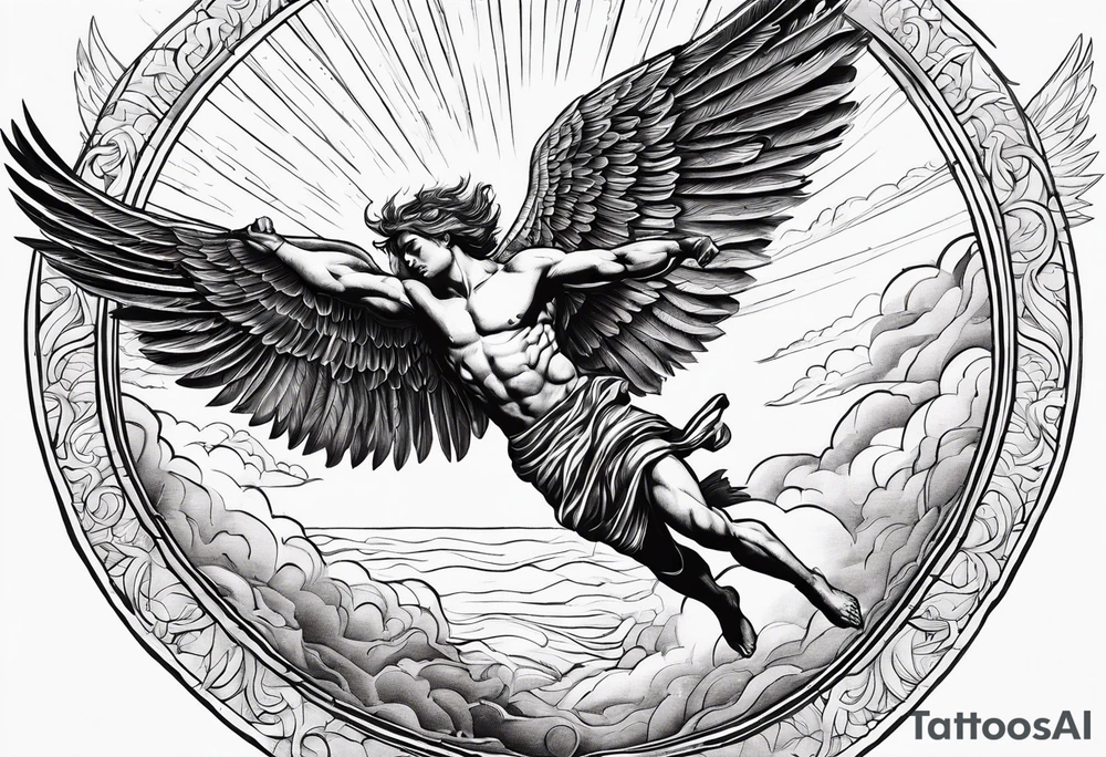 Icarus falling from flying too close to the sun tattoo idea