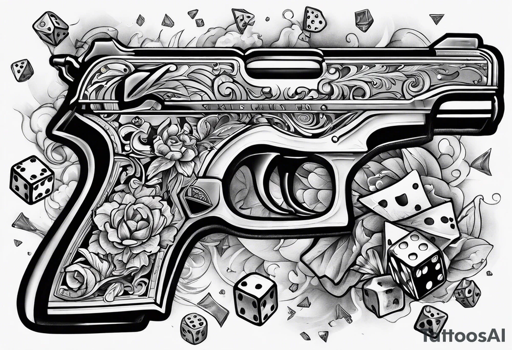 Money guns dice tattoo idea