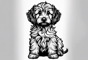 small golden doodle tattoo minimal detail tattoo idea