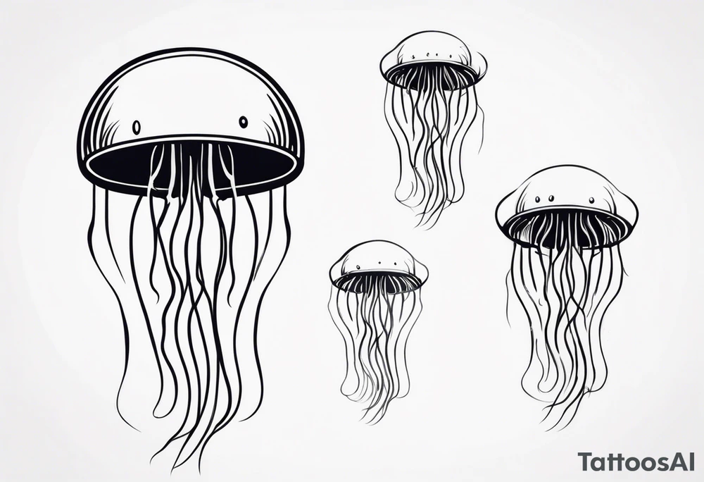 jellyfish with a small head and long tentacles tattoo idea
