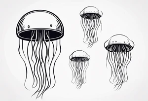jellyfish with a small head and long tentacles tattoo idea