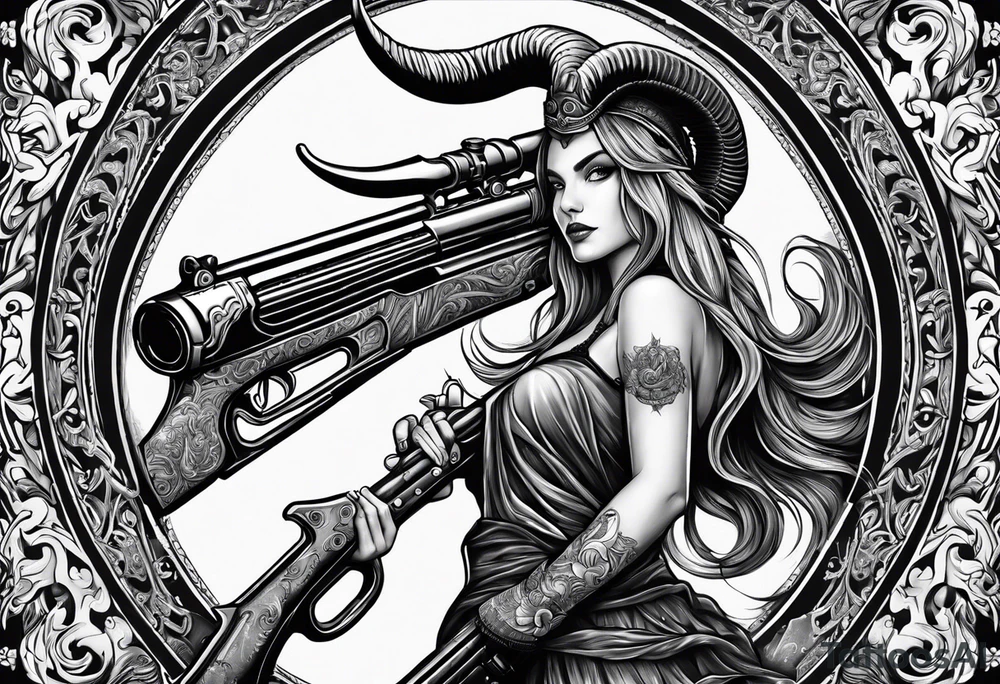capricorn with shotgun tattoo idea