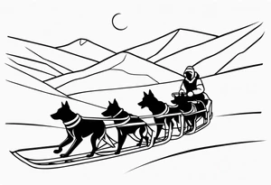 dog sled tattoo idea