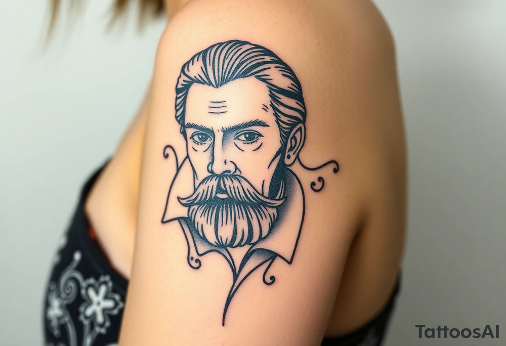uma tatuagem que expresse a filosofia do bem e do mal de Nietzsche tattoo idea