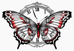 Half butterfly, half clock, with a cardinal tattoo idea