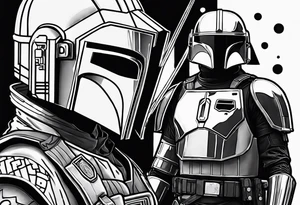 Love, Death & Robots, star wars, mandalorian tattoo idea
