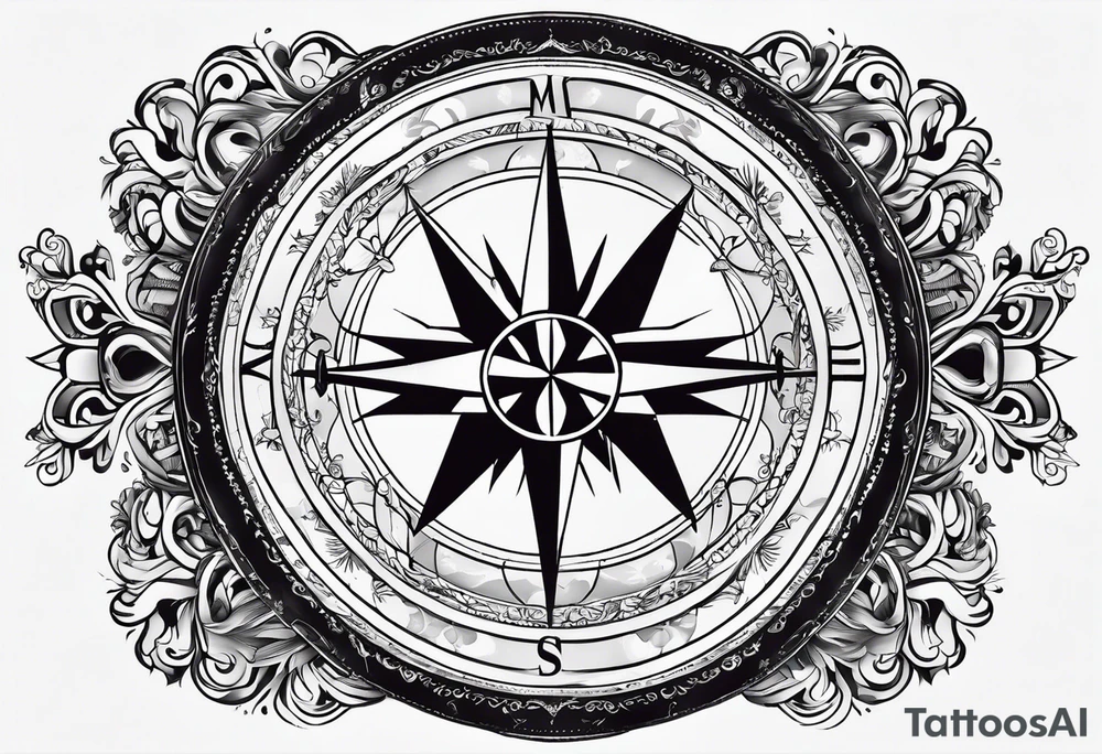 The Calabrian region with a compass tattoo idea