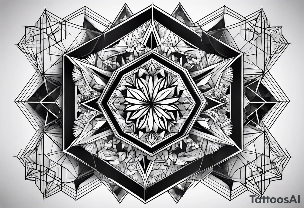 black hexagons tattoo idea