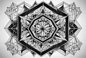 black hexagons tattoo idea