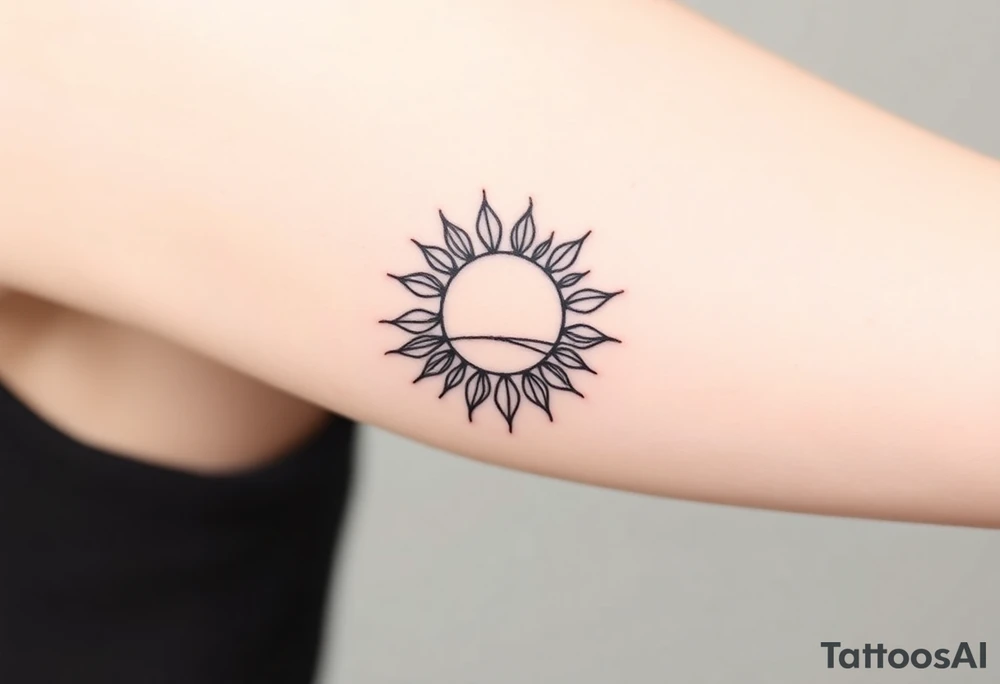 Mystical sun with long leaning stem like a sunflower tattoo idea Mystical sun with long leaning stem like a sunflower tattoo idea