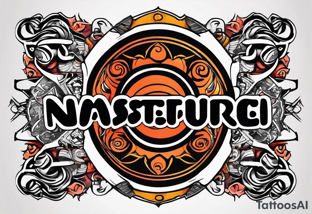 naruto headband with the letters AR in the middle tattoo idea