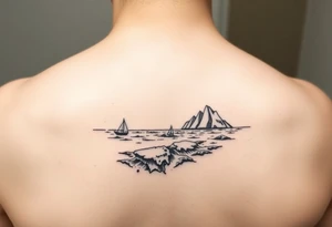 Feminine and fine tatoo of snow and sea tattoo idea