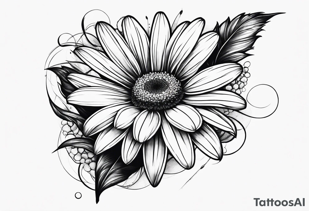 daisy semi colon tattoo idea