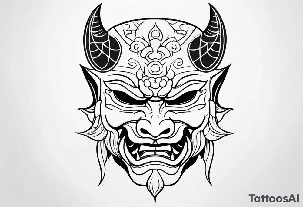 Japanese devil mask tattoo idea