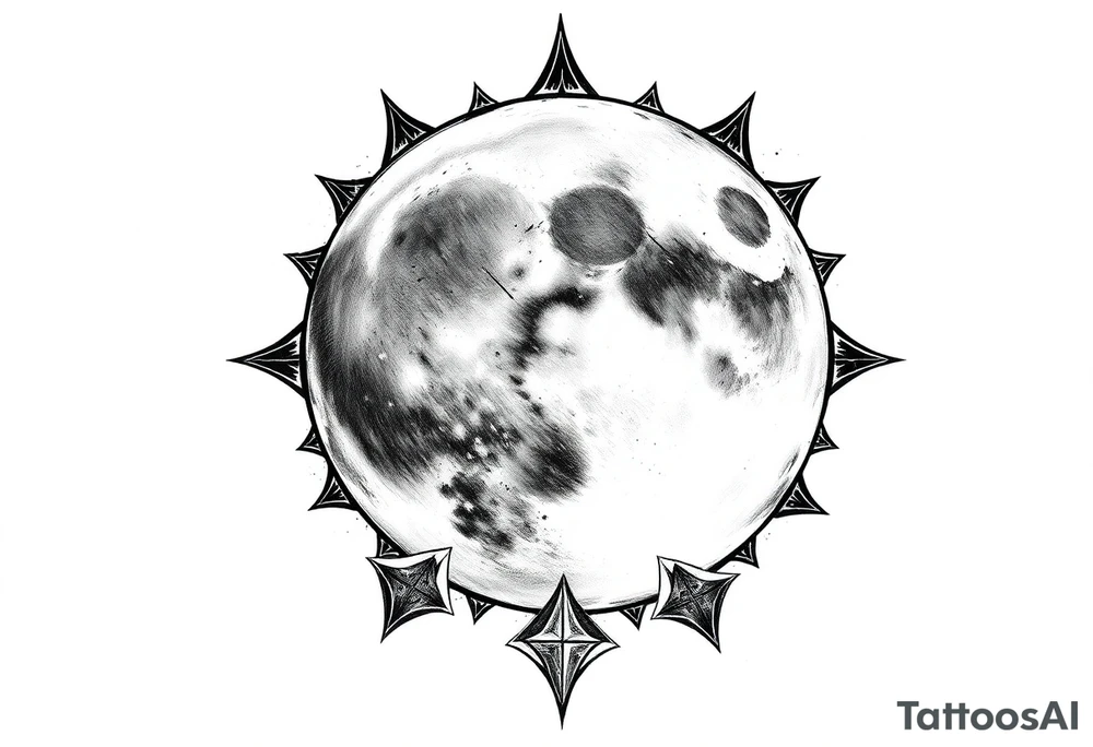 sacred moon tattoo idea