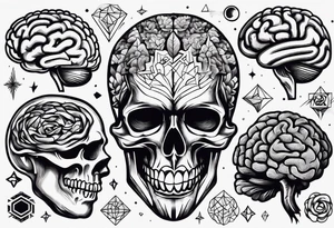 Variety of human brains flash sheet tattoo idea
