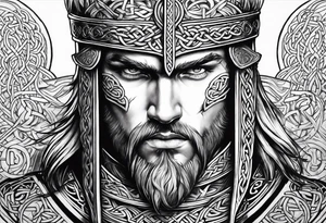 Celtic warrior facing left tattoo idea