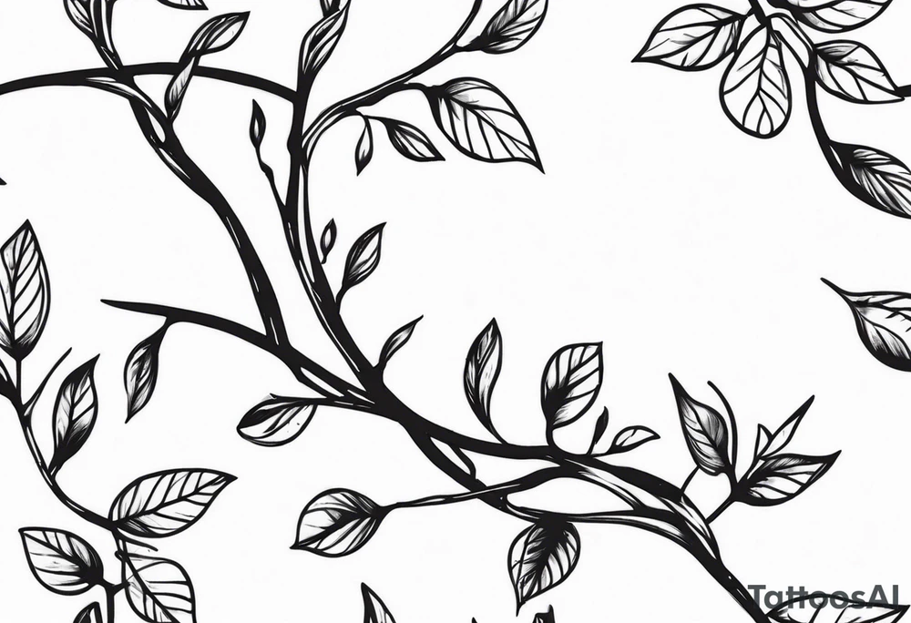 A rugged vine stem wrapping around tattoo idea